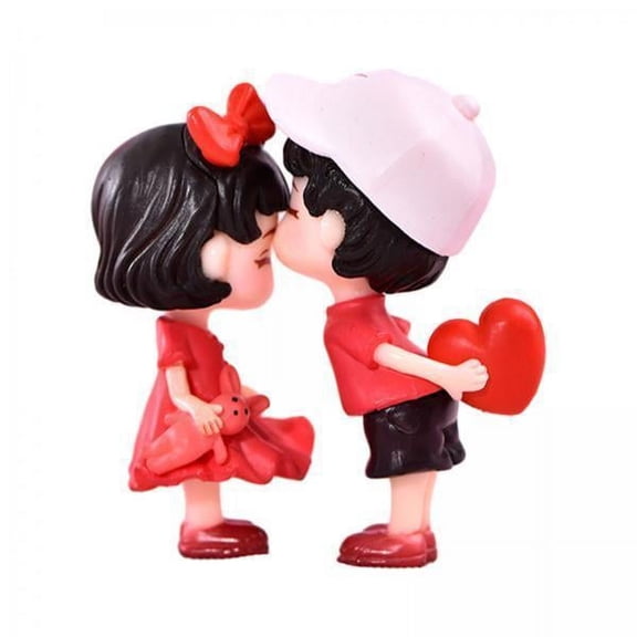 deevoka 2xMiniature Couple Figurines Valentine's Day Gift for Birthday Cabinet Bedroom