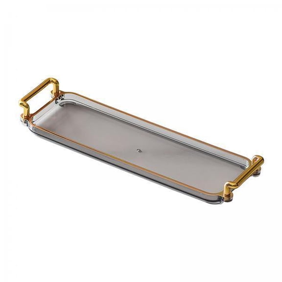 deevoka 2xRectangular Serving Platters with Handles Vanity Tray for Party Home Kitchen Gray