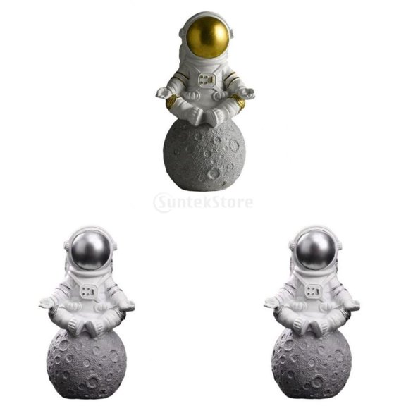 deevoka 3 Pcs Spaceman Statue Astronaut Sculpture Gift Hotel Nursery Decors Craft
