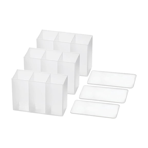 deevoka 3 Pieces 3 Compartments Cosmetic Storage Box Organizer Pen Holder Self , Storage