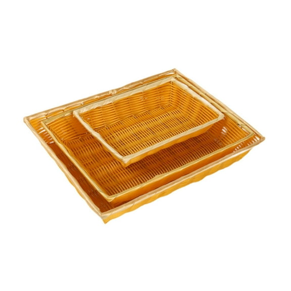 deevoka 3 Pieces Imitation Rattan Bread Baskets Food Baskets for Party Table Kitchen