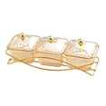 thumbnail image 1 of deevoka 3 Snack Serving Bowls Nordic Serving Platter with Lid Cookies Jar Condiment Tray Brown, 1 of 9