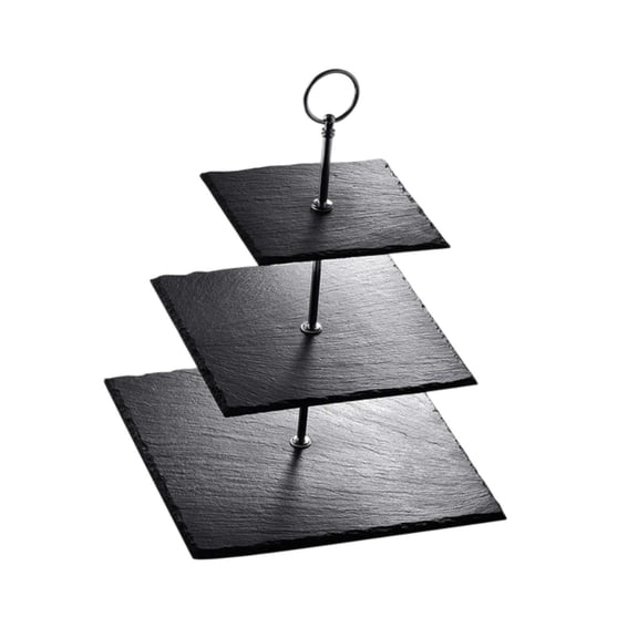 deevoka 3 Tier Serving Tray, 3 Tier Dessert Stand, Cake Stand, Buffet Server, 3 Tier Square L
