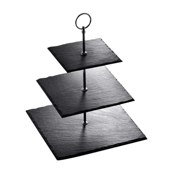deevoka 3 Tier Serving Tray, 3 Tier Dessert Stand, Cake Stand, Buffet Server, 3 Tier Square S