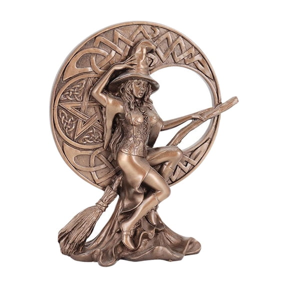deevoka 3D Nordic Witch Characters Fairy Garden Figurines Art Goddess Statue Home Office 13x4x16cm