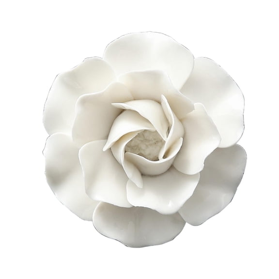 deevoka 3Dceramic Flower Wall Background Arts Sculpture Ceramic Art Decor for Office S Peony 8cm