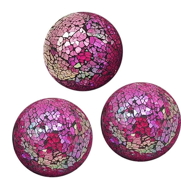 deevoka 3Pcs Glass Mosaic Balls Dining Tables Decor 8cm