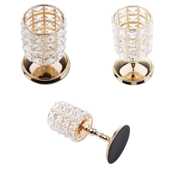 deevoka 3Pcs/set Crystal Votive Tea Light Candlestick for Wedding Centerpieces Decor