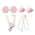 thumbnail image 1 of deevoka 3x4 Pieces Gripper Set for Cooking Moving or Bowls Pot Pink, 1 of 8