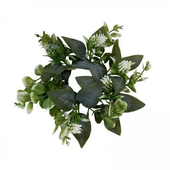 deevoka 3xCandle Rings Desk Eucalyptus Leaves Wreath for Wedding Living Room Festivals