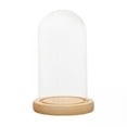 thumbnail image 1 of deevoka 3xClear Glass Dome Cover Stand with Wood Base Display Storage Decoration 7x12cm, 1 of 9