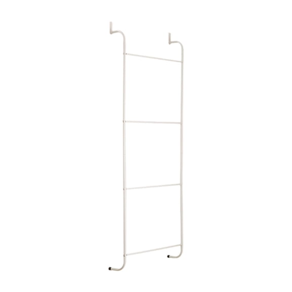 deevoka 4 Tier over The Door Towel Rack Towel Hanger Simple Iron Towel Storage Organizer White