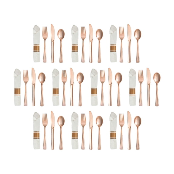 deevoka 40x Pre Rolled Party Silverware Set Service for Receptions Everyday Use Banquets Champagne