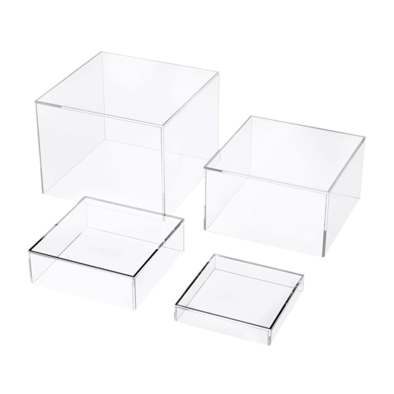 deevoka 4x Acrylic Cube Display Box Riser Food Display Stand for Buffet ...