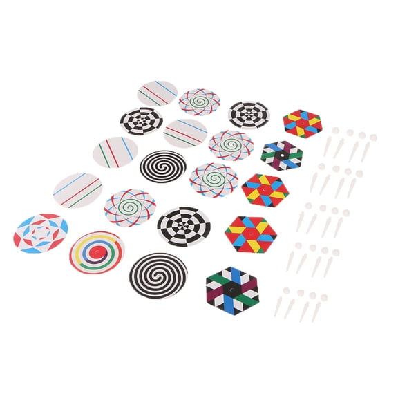 deevoka 5 x Plastic Gyroscope Printed with Optical Scientific Pattern Kids Gift Toys