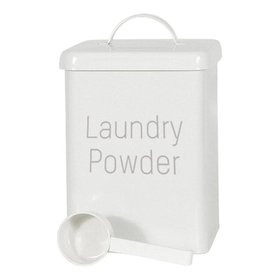 deevoka 5L Storage Tin Airtight Lid Moistureproof Multifunctional for Laundry Powder Dry White