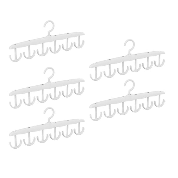 deevoka 5x Rotatable Hangers Clothes Hangers 360 Degree Rotatable with 12 Hooks Clothes White