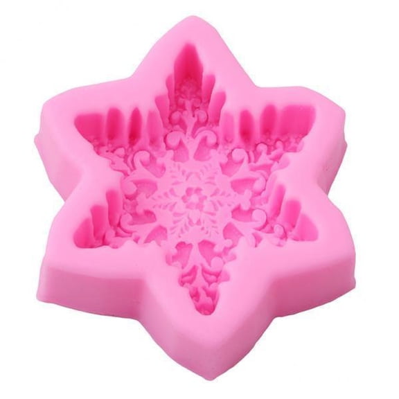 deevoka 5xSilicone Snow Flake Chocolate Candy Soap Cake Baking