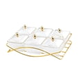 thumbnail image 1 of deevoka 6 Snack Serving Bowls with Lid Cookies Jar Condiment Tray Nordic Serving Platter Clear, 1 of 9
