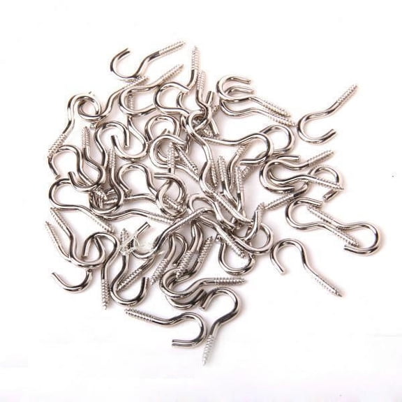 deevoka 7-30pack 50pcs Screw hook and eye Silver 7 Pcs