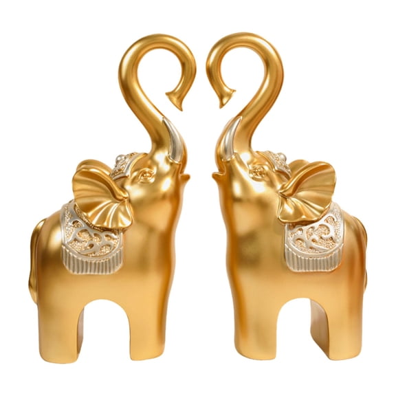 deevoka A Pair Elephant Statues Elephant Figurines Creative Collectible Animal Sculpture