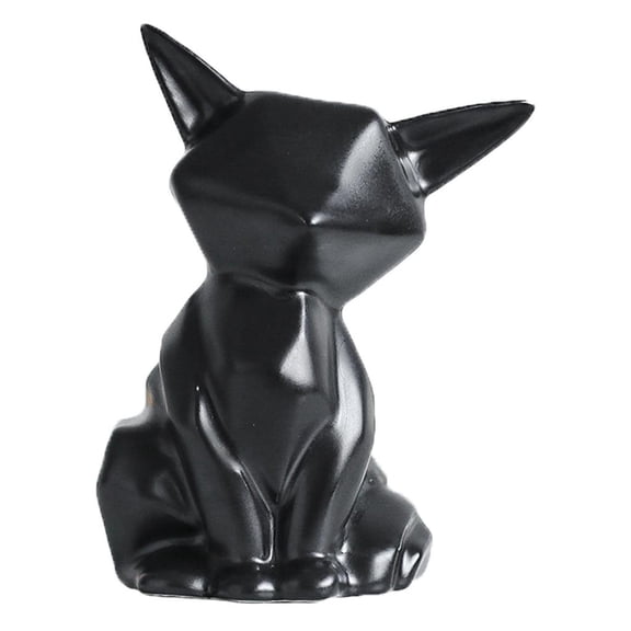 deevoka Abstract Ceramic Statue Geometric Figurine Sculpture Home Office Bedroom Living Black L