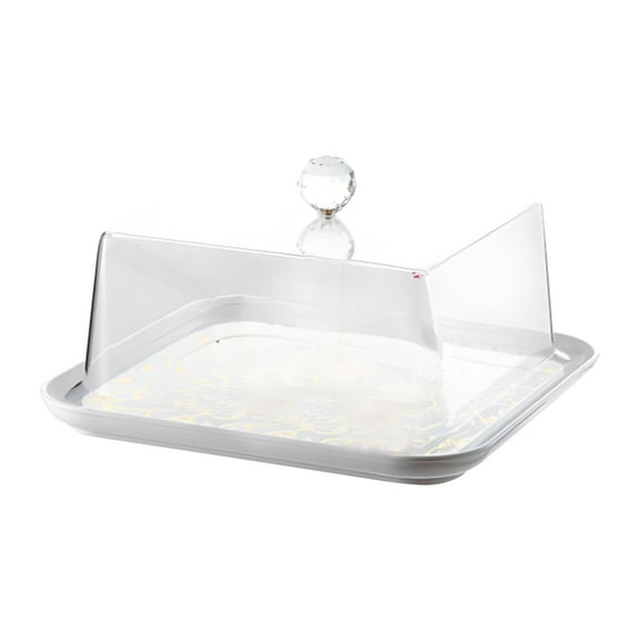 deevoka Acrylic Cake Cover Clear Acrylic Pastry Display Case for Birthday Square