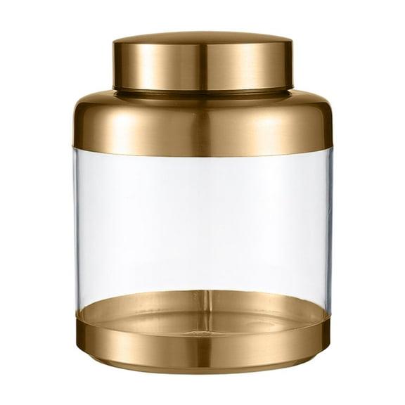 deevoka Airtight Storage Jar with Lid Sealed Clear Can for Sugar Dried Fruits Cookie Gold