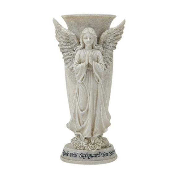 deevoka Angel Pray Flower Vase Practical with Spikes Remembrance Cemetery Decoration
