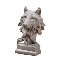 deevoka Animal Sculpture Anniversary Gift Ornament for Living Room Bedroom Bookshelf Wolf