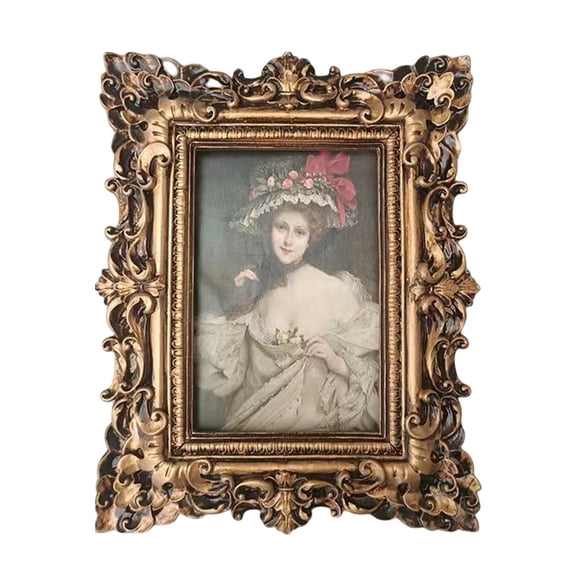 deevoka Antique Resin Photo Frame 10x15cm Photo, Tabletop Wall Hanging Photo Gallery Art