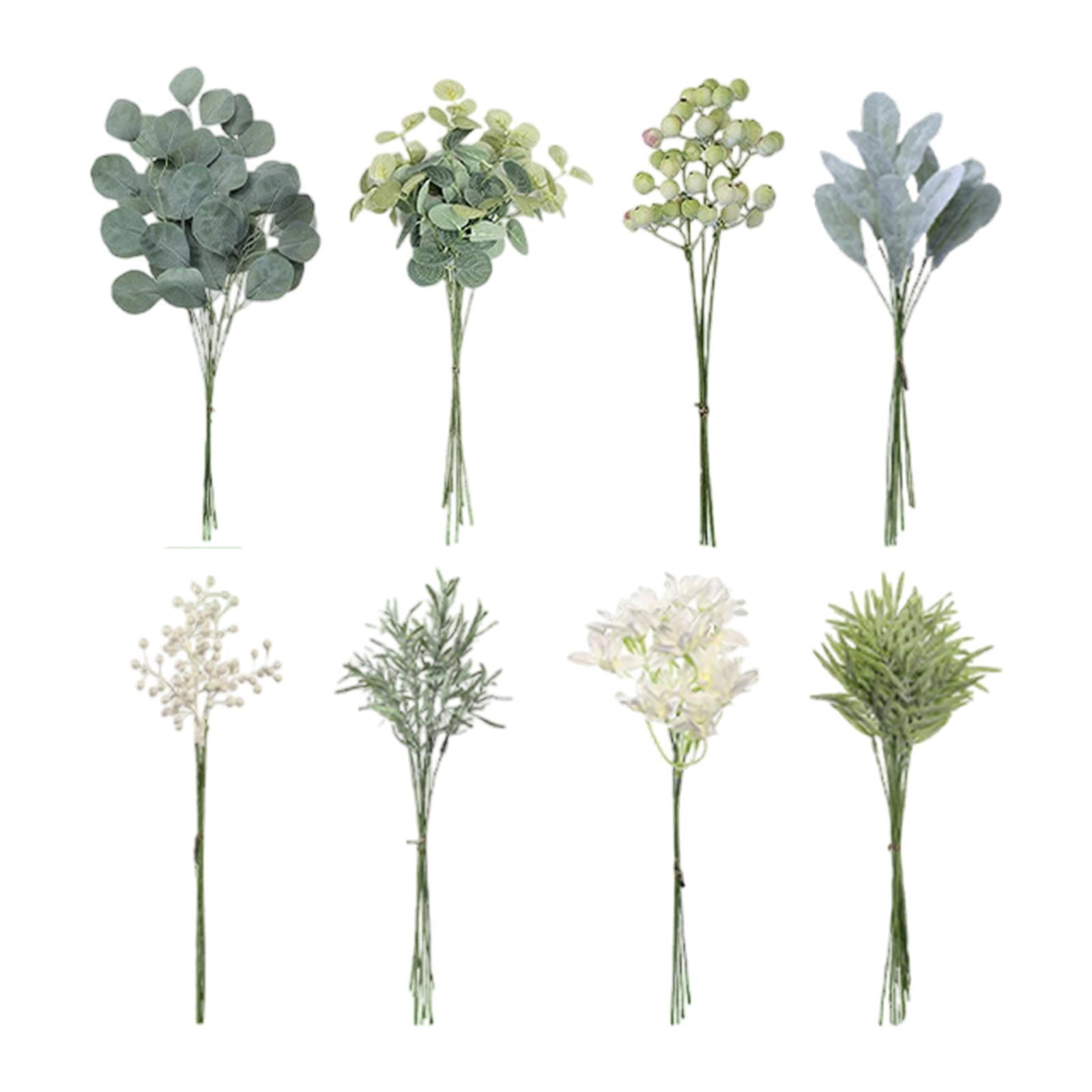 Unique Stems deevoka Artificial Eucalyptus Leaves Stems Unique DIY Gift for Cafe ...