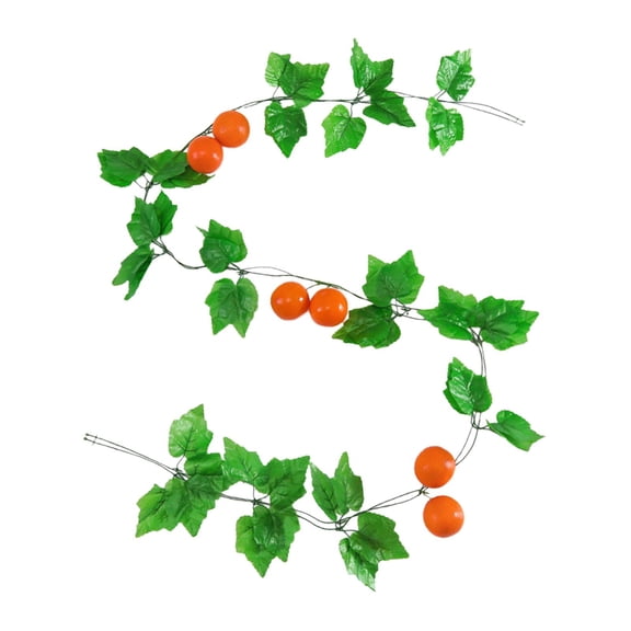 deevoka Artificial Flower Greenery Rattan Hanging Plant Fake Rattan for Home Wedding Tangerine