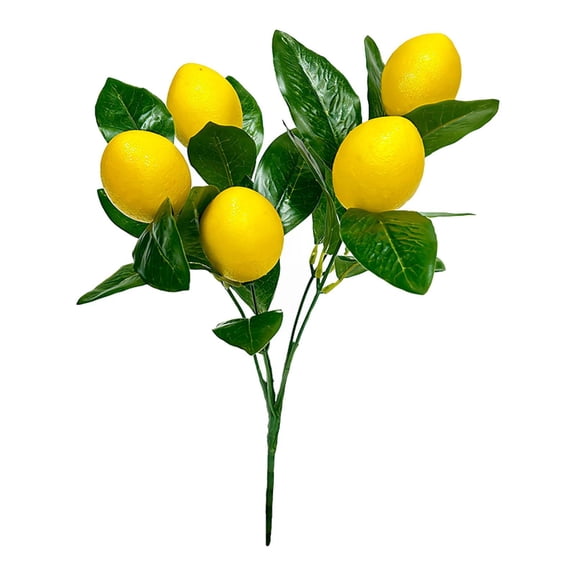 deevoka Artificial Lemon Branch Elegant Foam Lemons Fruit for Table Vase Patio Party A