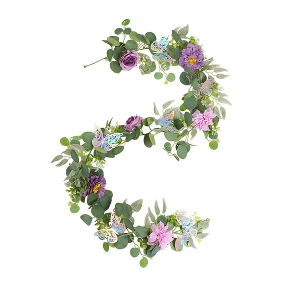 deevoka Artificial Peony Garland Floral Garland Flower Arrangement Greenery Garland Rose Peony Vine for Wedding Home Party Decoration