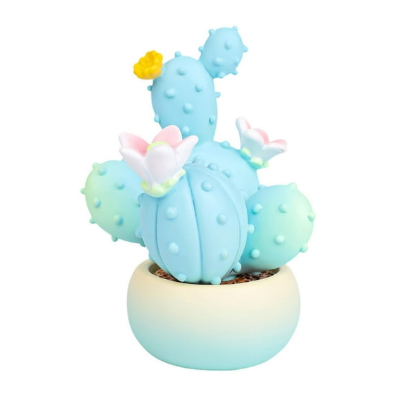 deevoka Artificial Potted Art Mini Bonsai Simulation Cactus for Office Entrance Desk C