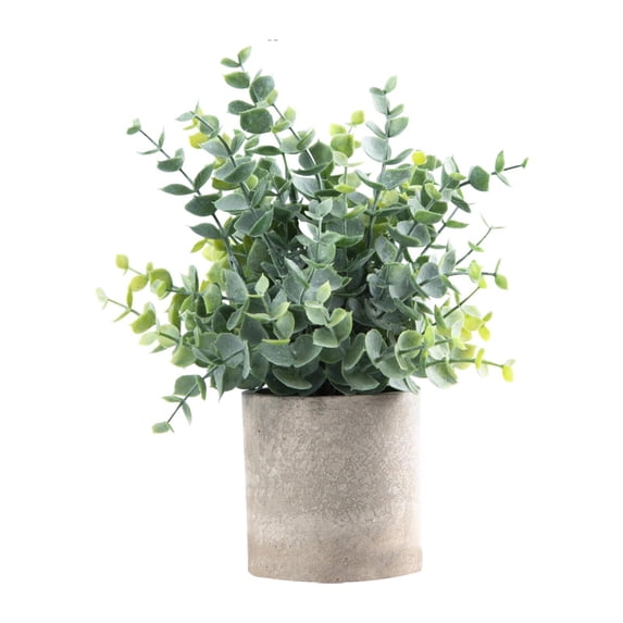 deevoka Artificial Small Potted Plants for Desktop Ornament Desk Tabletop Decoration Eucalyptus