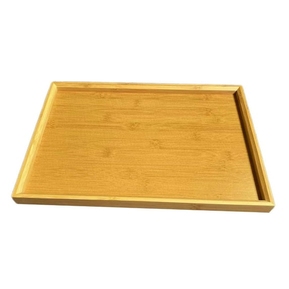 deevoka Bamboo Serving Platter Decorative Tray for Food Fruit Snacks Kitchen Counter 37cmx26cmx2.2cm