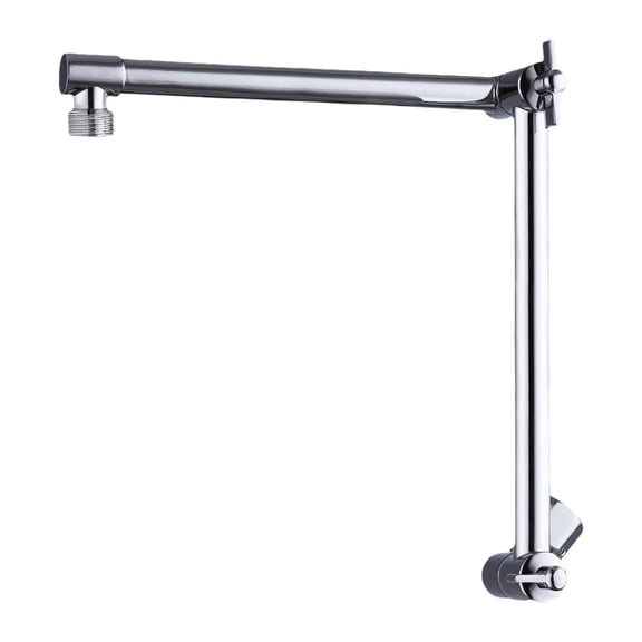 deevoka Bath Shower Extension Arm 18'' Easy Assemble Adjustable Height Head Extender Chrome