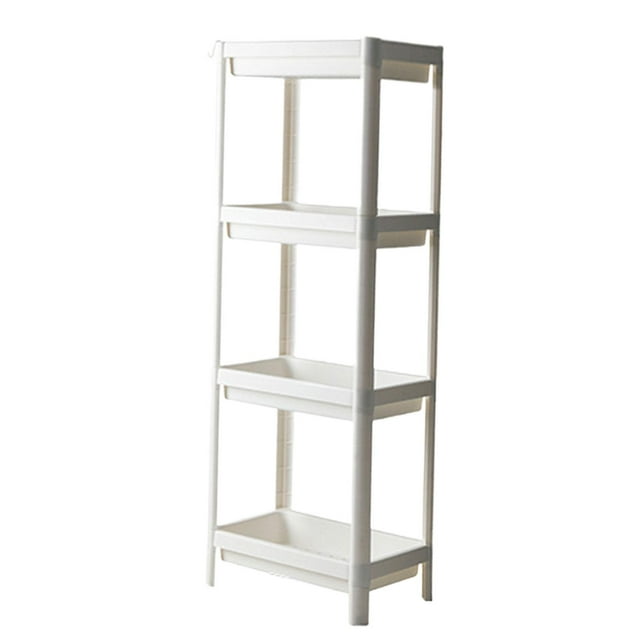 deevoka Bathroom Shelf Fruit and Vegetable Shelf for Laundry Room Office Dining Room White 4 Tier