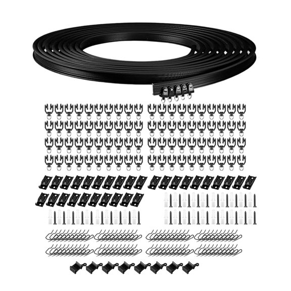 deevoka Bendable Ceiling Rails Curtain Rail Hook Pulley Combination Noiseless Glide Rail 10 Meters