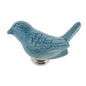 deevoka Bird Shape Ceramic Knobs DIY Door Drawer Cupboard Pull Handle Furniture Kitchen Handle Knobs and Pulls for Cabinets with Screws - Blue, As described