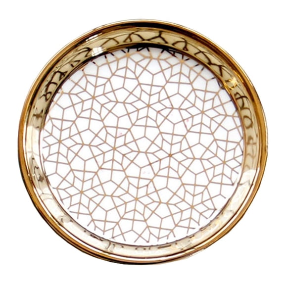 deevoka Blesiya Elegant Small Ceramic Dish Tray with Golden Trim for Jewelries, Desserts Style-03