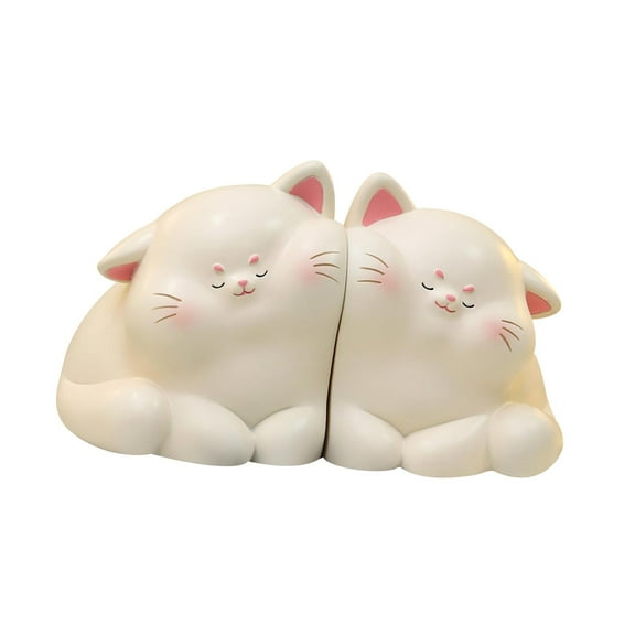 deevoka Book End Anti Slip Base Cute Decorative Bookend for Library Desk Living Room Cat Shape