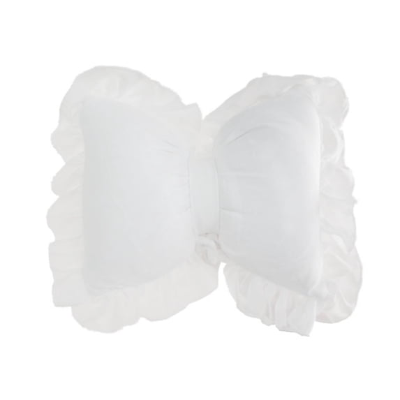 deevoka Bow Pillow Breathable Cute Creative Car Backrest Cushion for Office Bed Sofa White