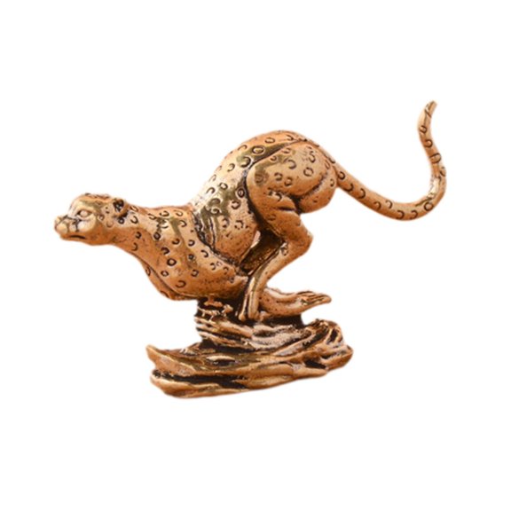 deevoka Brass Leopard Ornament Collections Leopard Sculpture for Tearoom House Table