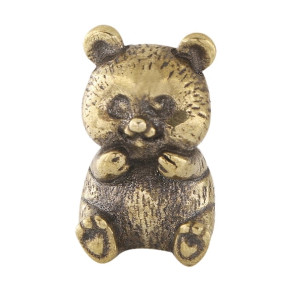 deevoka Brass Panda Bear Figurine Animal Figurine for Bookshelf Panda Lover Teahouse