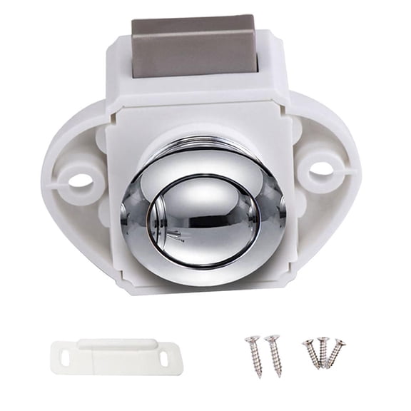 deevoka Button Cupboard Door Knob Yacht Ship Motorhome Catch Lock Knob 20cm White C