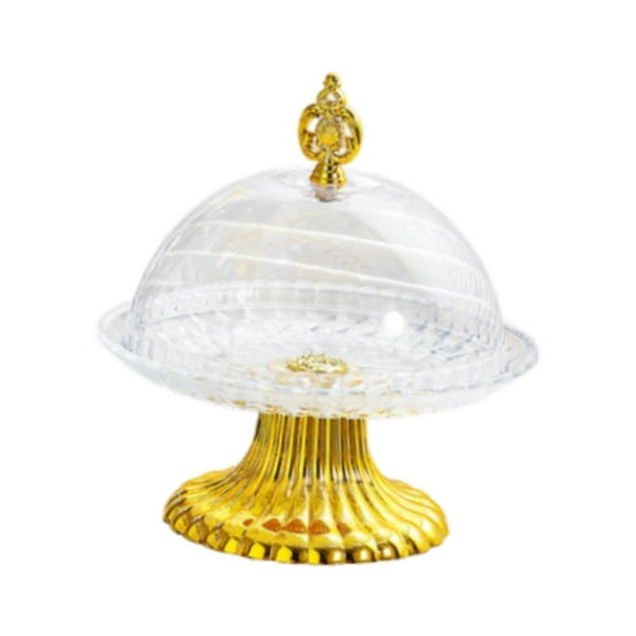 deevoka Cake Display Stand Dried Fruit Salad Plate with Cover Multiuse Lidded Serving Tray for Cake Salad Holiday Treat Table Parties S