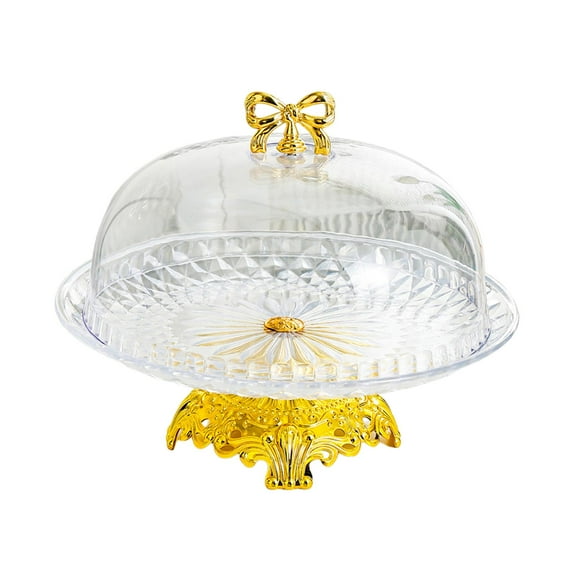 deevoka Cake Stand Multifunctional Round Footed Cake Plate for Candy Muffins Cookies Transparent